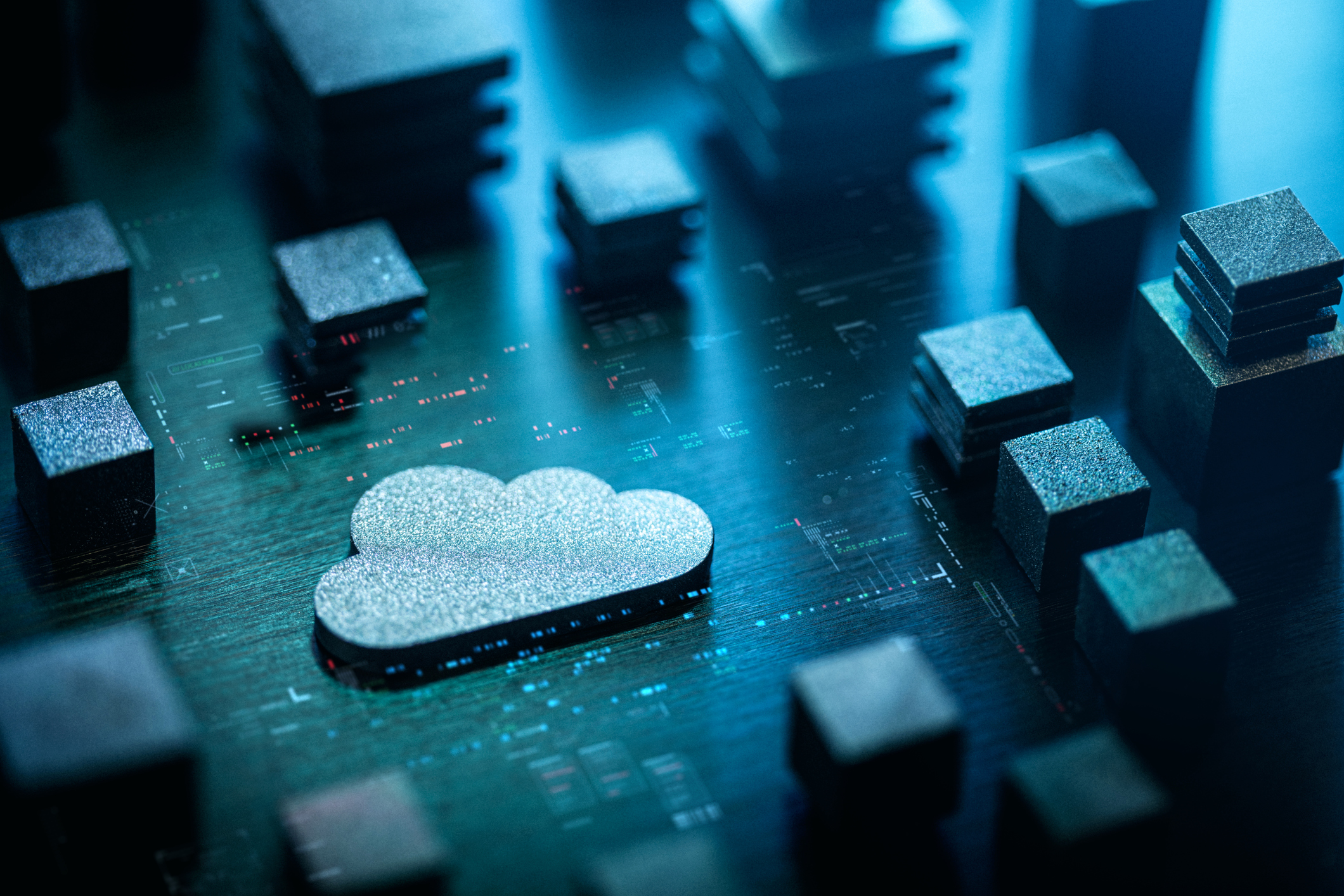 Digital concept of cloud computing and futuristic technology