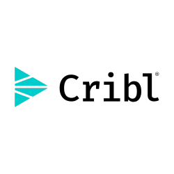 Cribl logo with turquoise triangle design and black text