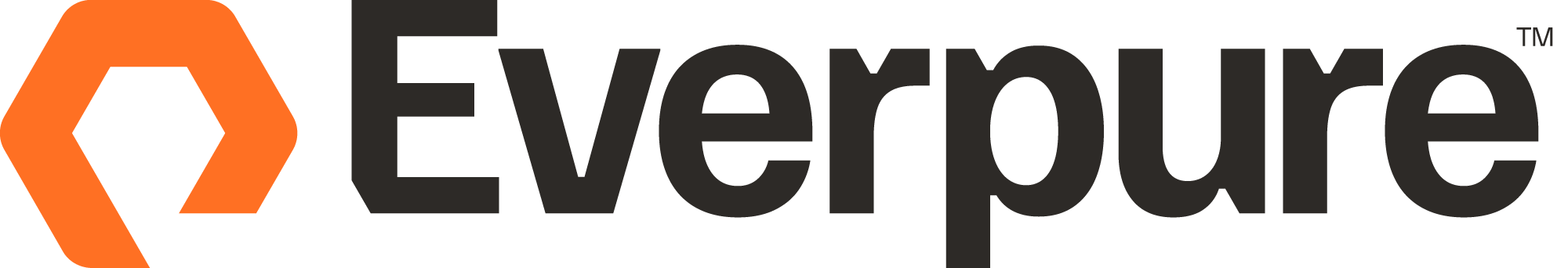 Everpure logo with orange hexagon design and black text